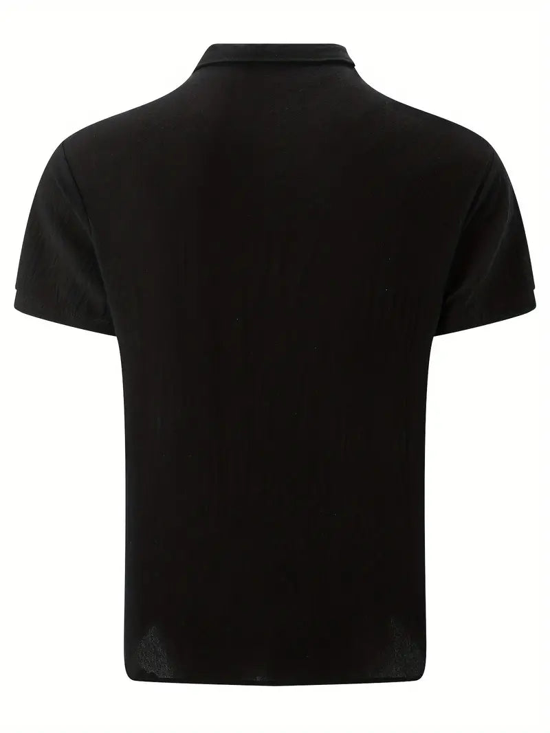 Kurzarm Herrenhemd mit Knopfleiste – Slim Fit Sommerhemd mit Kragen – Klassisches Freizeithemd für Alltag, Büro & Urlaub