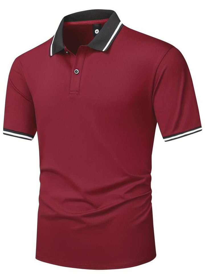 Caleb – camicia a maniche corte a blocchi di colore alla moda con chiusura a bottoni e rever