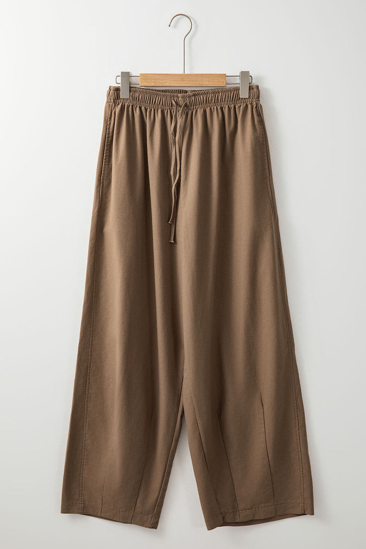 Desert Palm Baumwoll Leinen Weitbein Hose Für Frauen