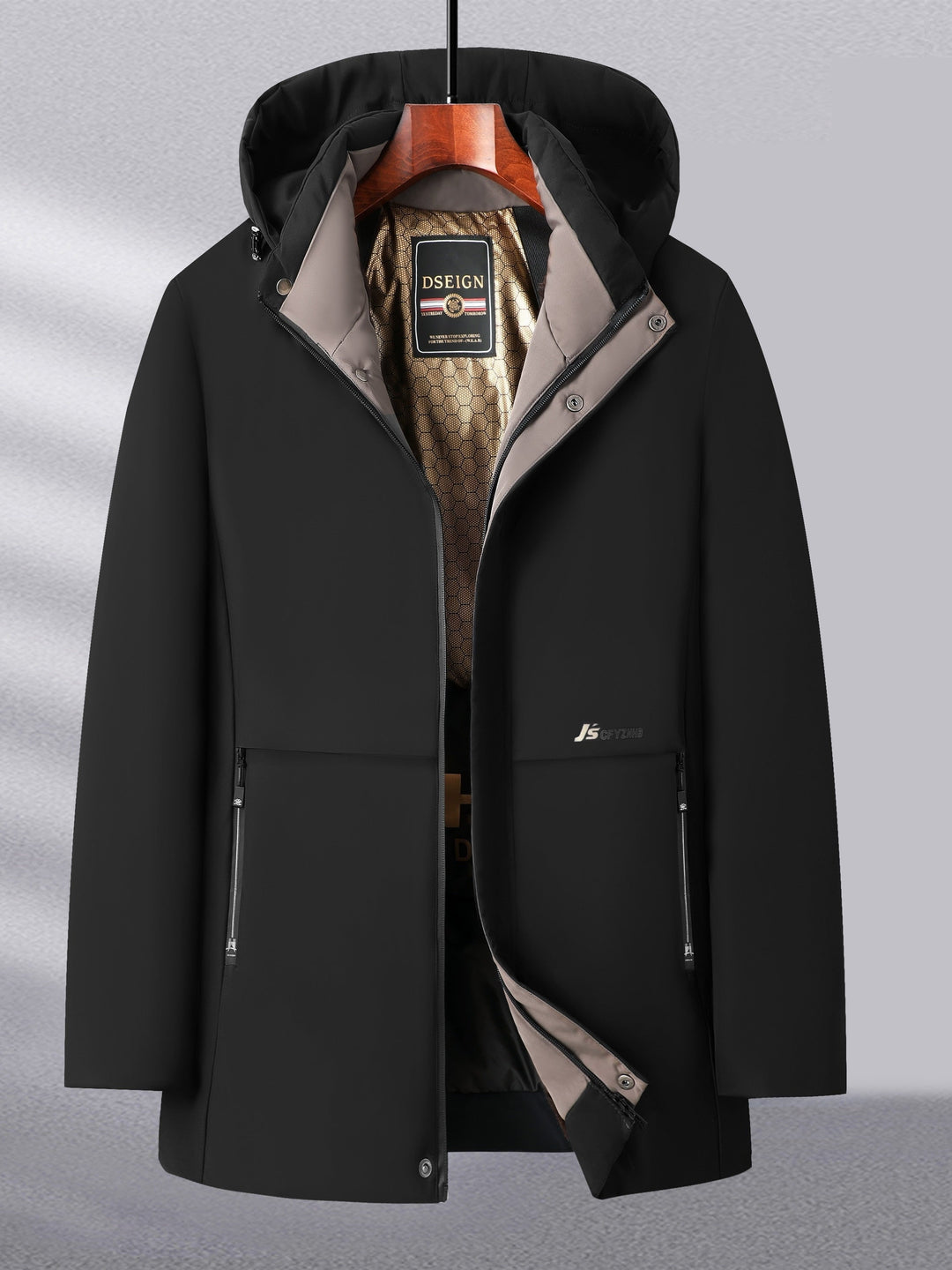 Mose - Manteau d'hiver matelassé pour hommes avec capuche - Veste chaude avec fermeture éclair et poches