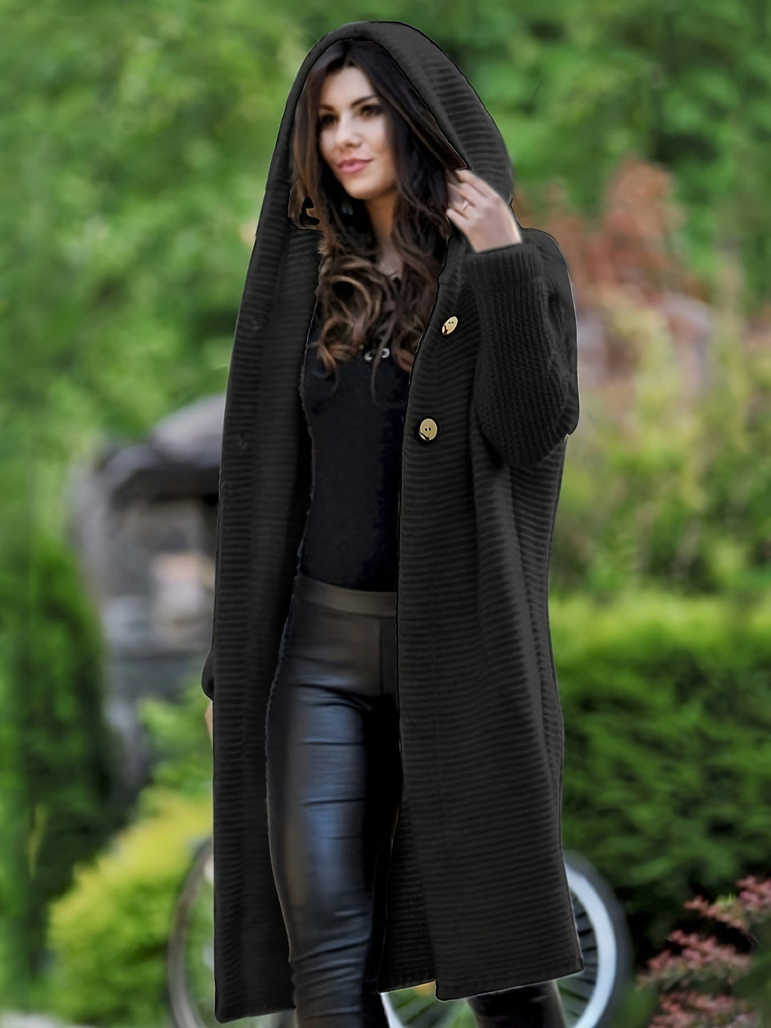 Lässiger hooded warmer Wollstrickwaren-Cardigan für Damen | Perfekt für lässige Tage