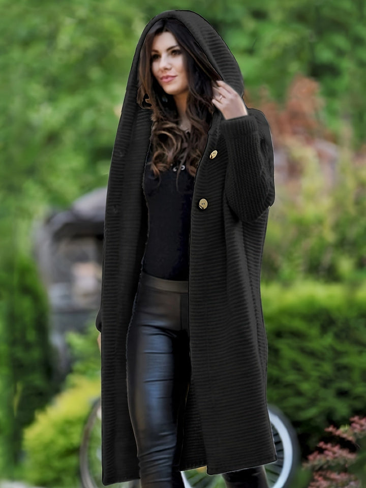 Lässiger hooded warmer Wollstrickwaren-Cardigan für Damen | Perfekt für lässige Tage