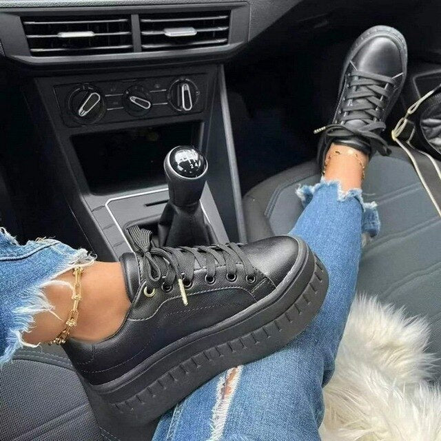 Francine Plateau-Sneaker – Baskets à plateforme à la mode et confortables avec semelle épaisse pour streetwear et usage quotidien