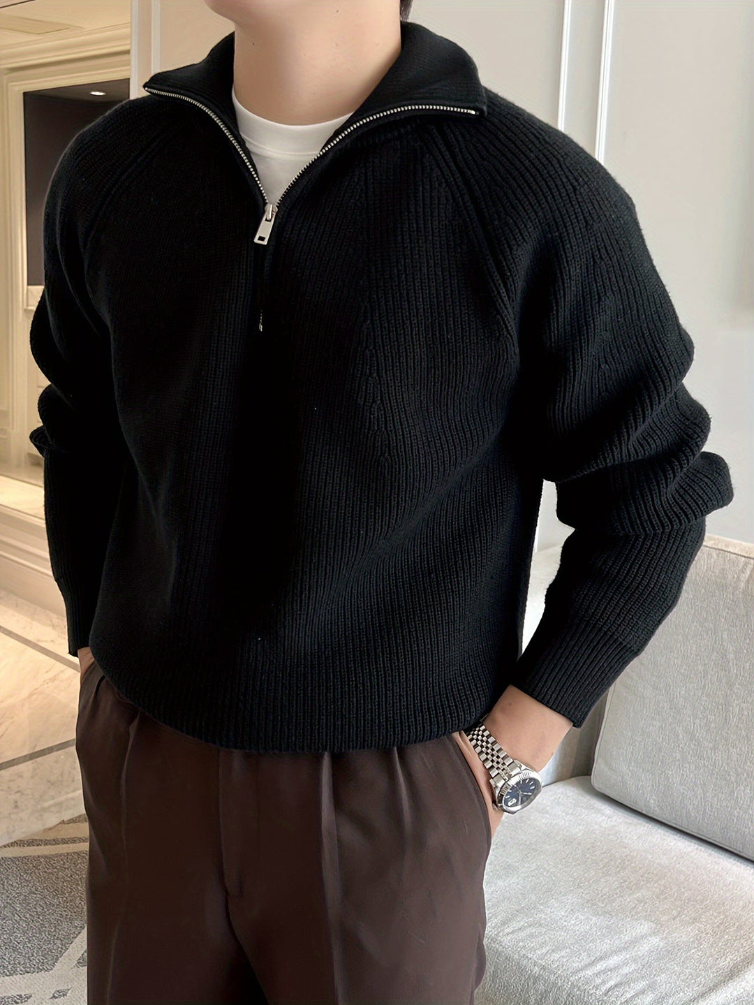 Mauricio - Lässiger Pullover mit Reißverschluss für Männer