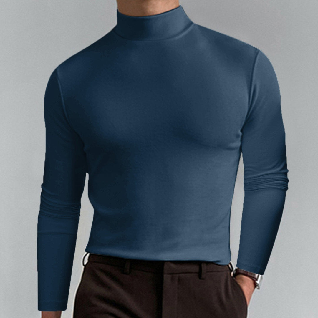 T-shirt a manica lunga slim fit da uomo con collo alto