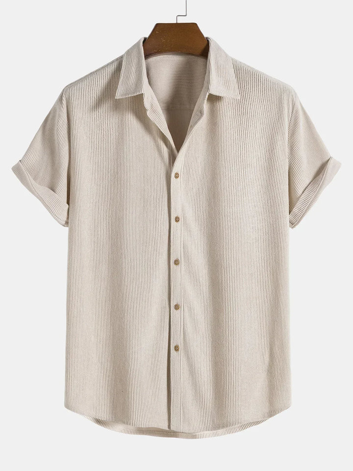 Chemise homme à manches courtes avec patte de boutonnage – Chemise d'été légère au look décontracté casual