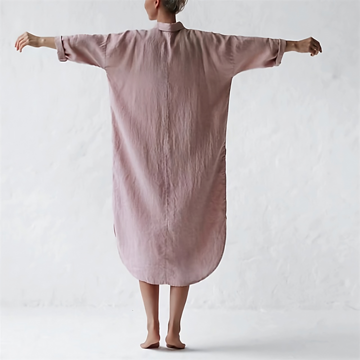 JENNY - Robe longue rose stylée