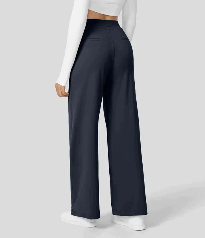Elegante pantaloni da donna a gamba larga – vita alta, adatti per business e casual