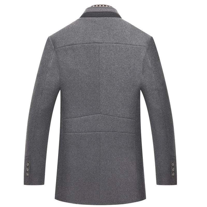 Warmer Langer Wollmantel Mit Doppelkragen Und Knöpfen Für Herren | Perfekt für kalte Tage