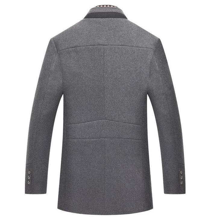 Warmer Langer Wollmantel Mit Doppelkragen Und Knöpfen Für Herren | Perfekt für kalte Tage