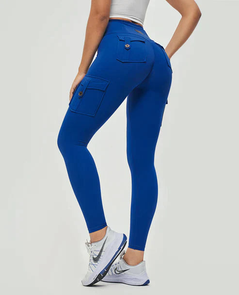 Leggings de sport taille haute pour femmes avec poches cargo et coupe sculptante pour entraînements et loisirs