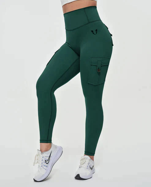 Leggings de sport taille haute pour femmes avec poches cargo et coupe sculptante pour entraînements et loisirs