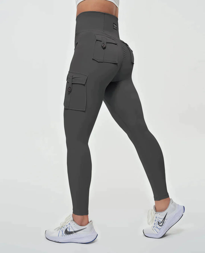 Leggings de sport taille haute pour femmes avec poches cargo et coupe sculptante pour entraînements et loisirs