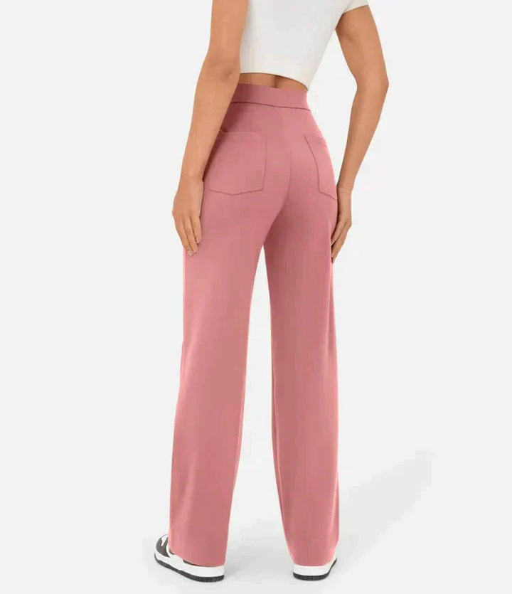 Agnes - Pantalon décontracté à taille haute et ceinture élastique