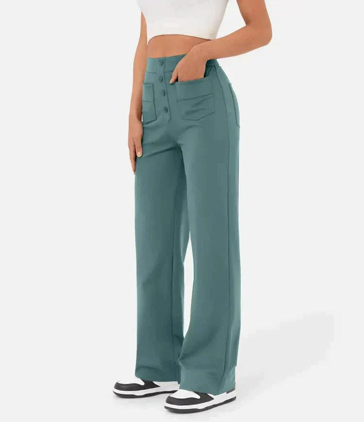 Anni - Pantalon taille haute confortable en tissu confortable