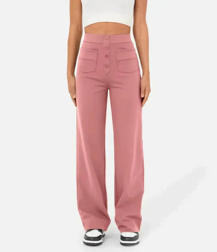 Anni - Pantalon taille haute confortable en tissu confortable