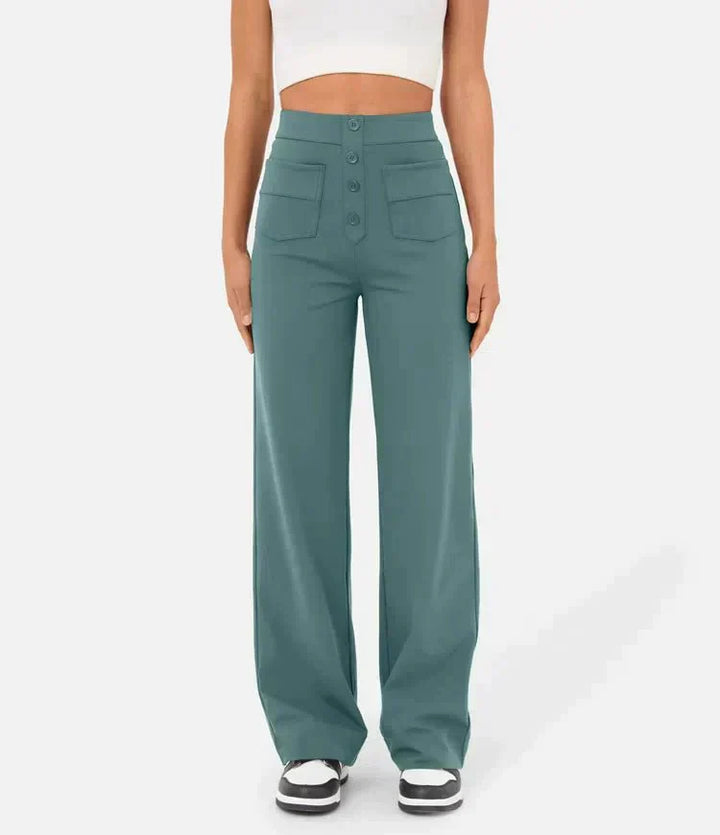 Anni - Pantalon taille haute confortable en tissu confortable