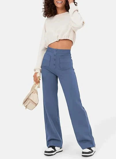 Amabel - Pantalon de loisirs taille haute et allongé