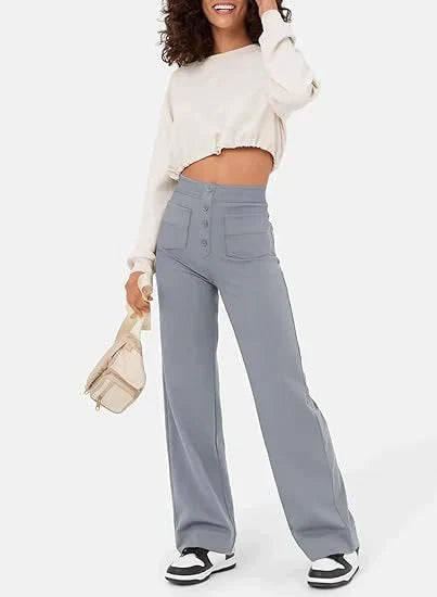 Amabel - Pantalon de loisirs taille haute et allongé