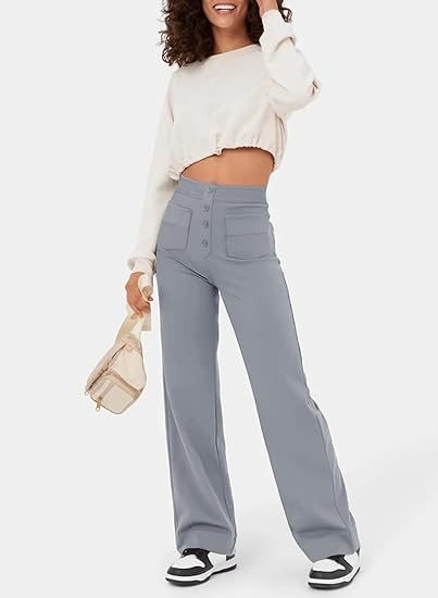 Anni - Pantalon taille haute confortable en tissu confortable