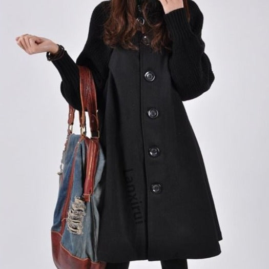 Louise - Cappotto patchwork chiuso con maniche lunghe