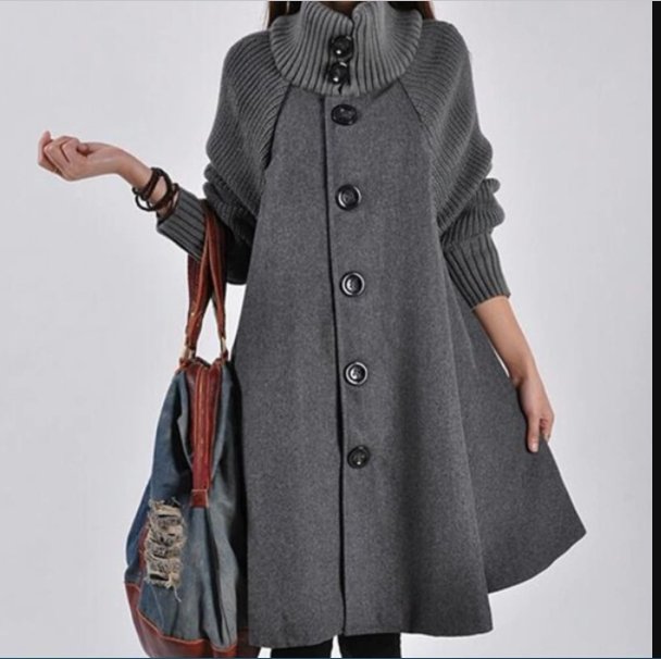 Louise - Cappotto patchwork chiuso con maniche lunghe