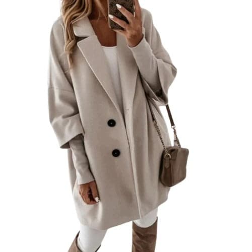 Catherine - Elegante cappotto doppio bottone morbido