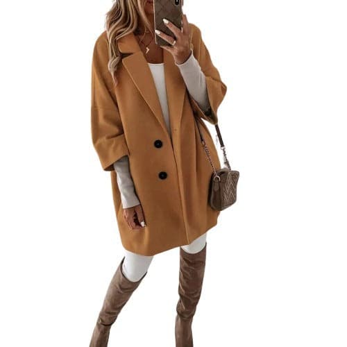 Catherine - Elegante cappotto doppio bottone morbido