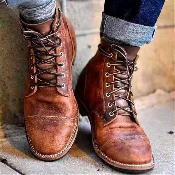 David – retro lace-up boots for men