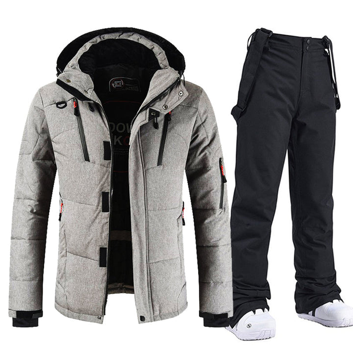 Yenien | Combinaison de ski imperméable et coupe-vent avec capuche et pantalon à bretelles