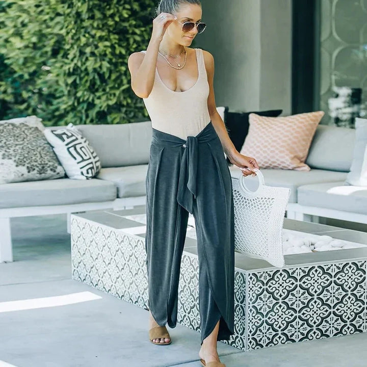 SARAH - Pantalon long avec ceinture