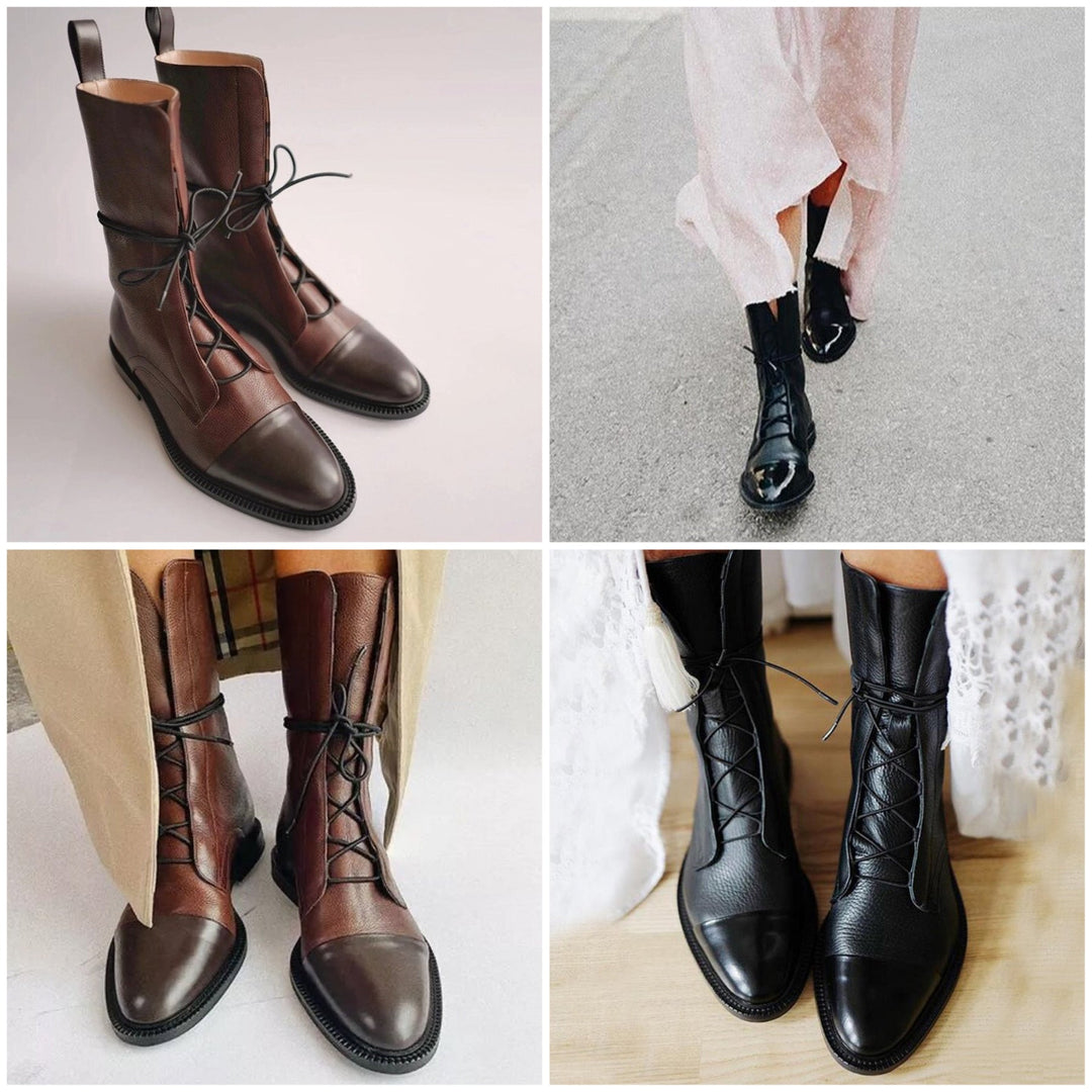 Klassische Stilvolle Faux Glattleder Stiefeletten für Damen | Perfekt für den Alltag