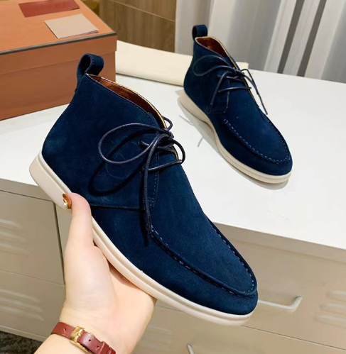 Bottines désert élégantes pour hommes – Bottines confortables en daim avec lacets et semelle en caoutchouc