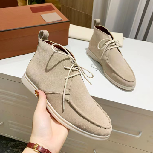 Bottines désert élégantes pour hommes – Bottines confortables en daim avec lacets et semelle en caoutchouc