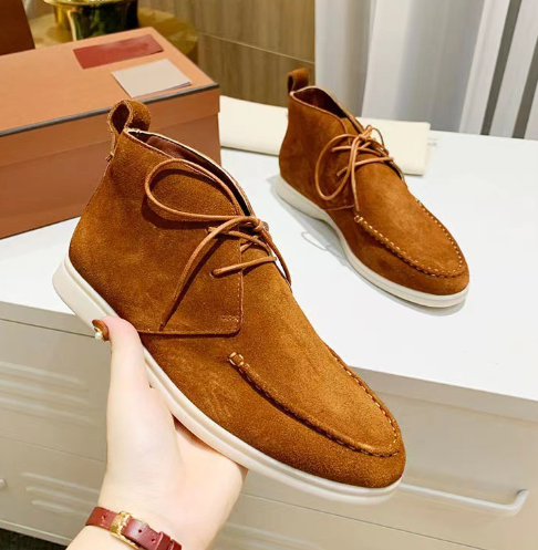 Bottines désert élégantes pour hommes – Bottines confortables en daim avec lacets et semelle en caoutchouc