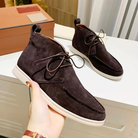 Bottines désert élégantes pour hommes – Bottines confortables en daim avec lacets et semelle en caoutchouc