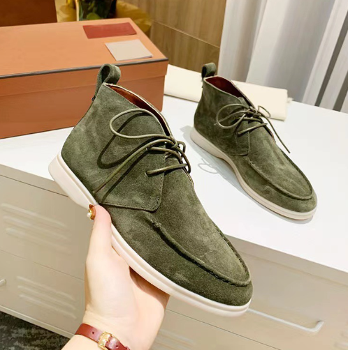 Bottines désert élégantes pour hommes – Bottines confortables en daim avec lacets et semelle en caoutchouc