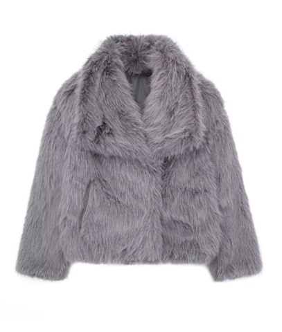 Damen Kunstfelljacke – Kuscheliger Teddy Mantel Warm Weich Beige