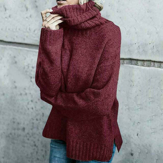 Comfortable oversized wool turtleneck sweater for women | Comfortable streetwear for women