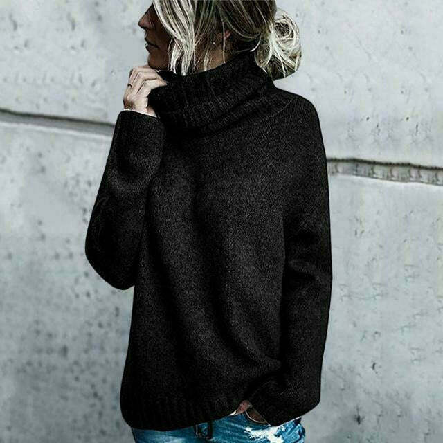 Comfortable oversized wool turtleneck sweater for women | Comfortable streetwear for women