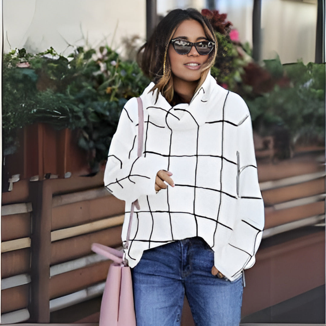 Lässiger Baumwoll-Rollkragenpullover für Damen | Perfekt für lässige Tage