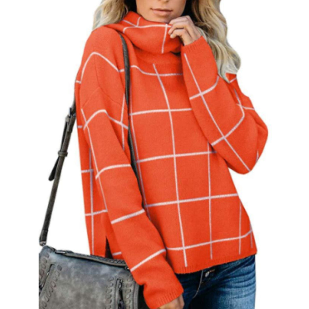 Lässiger Baumwoll-Rollkragenpullover für Damen | Perfekt für lässige Tage