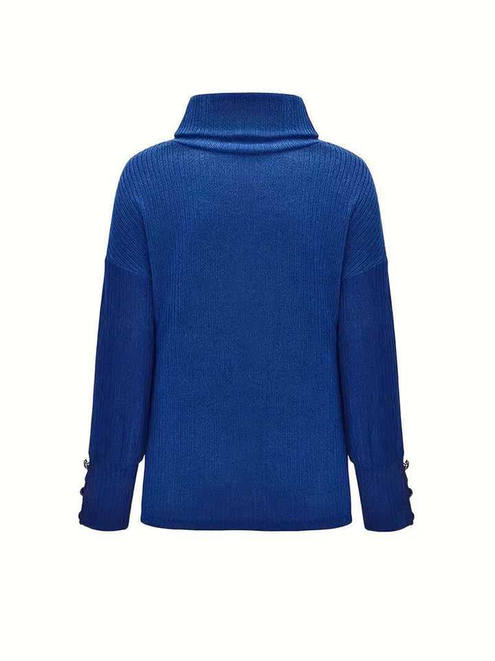 Pull à col roulé en coton décontracté pour femmes | Parfait pour les journées décontractées
