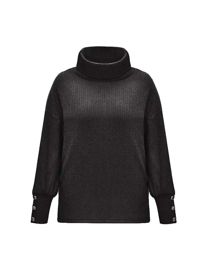 Pull à col roulé en coton décontracté pour femmes | Parfait pour les journées décontractées