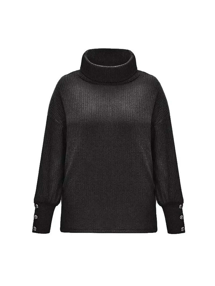 Pull à col roulé en coton décontracté pour femmes | Parfait pour les journées décontractées