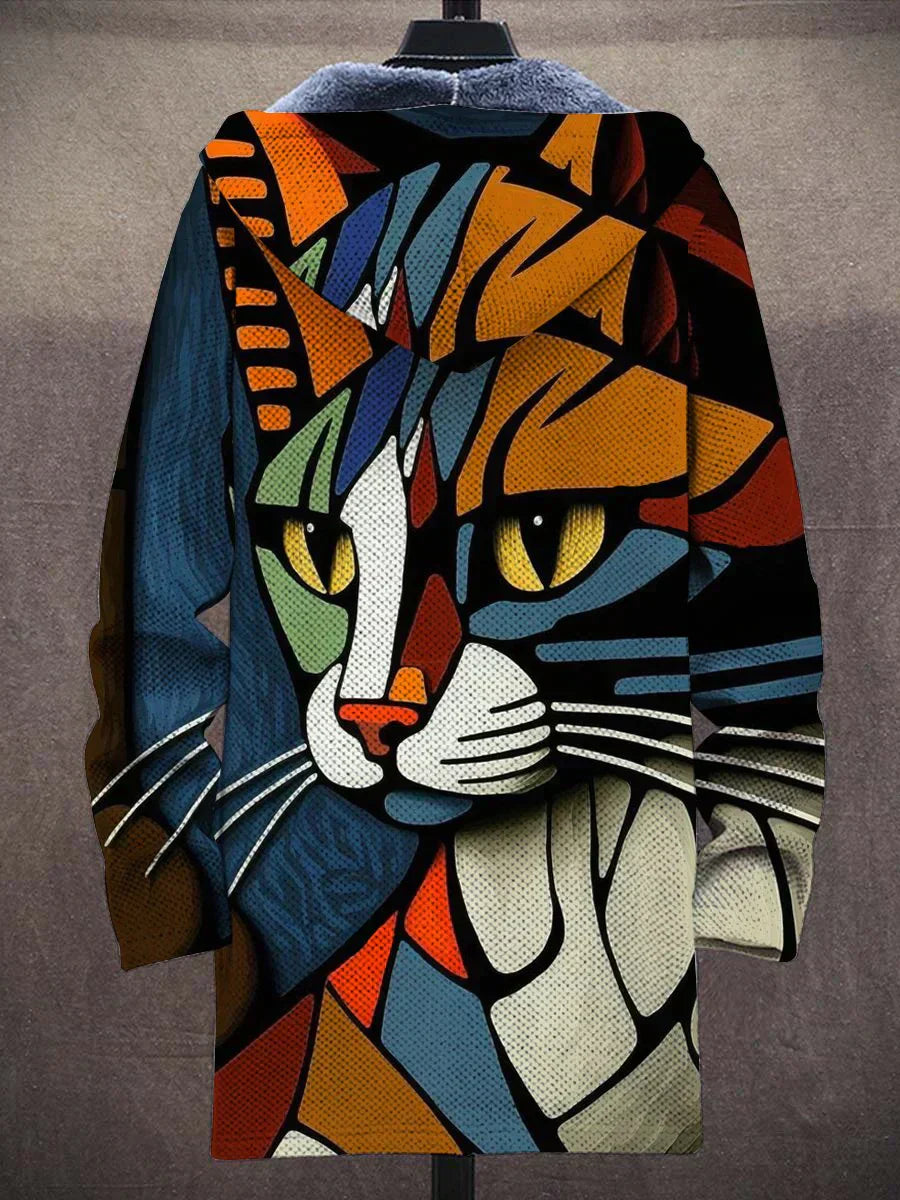 Delma - Veste chaude avec motif de chat