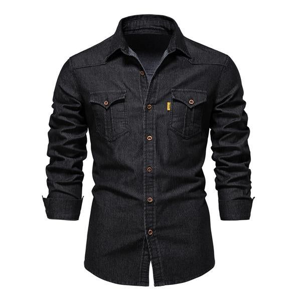 Marcellus - Camicia denim casual - Classica - Design versatile - Ideale per il lavoro da uomo