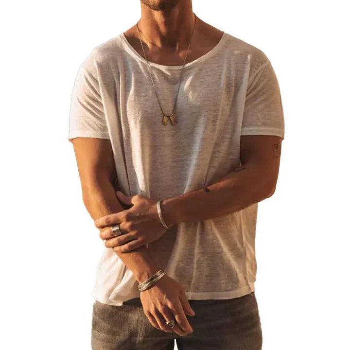 Herren T-Shirt mit Rundhalsausschnitt – Leichtes Sommer-Shirt im lässigen Look für Alltag, Urlaub & Streetstyle