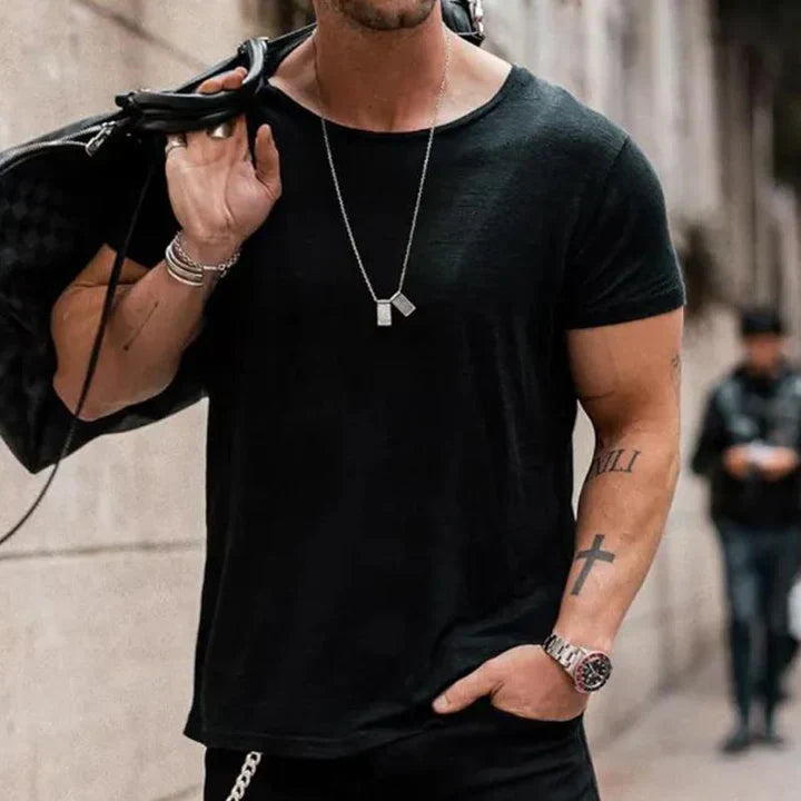 Herren T-Shirt mit Rundhalsausschnitt – Leichtes Sommer-Shirt im lässigen Look für Alltag, Urlaub & Streetstyle