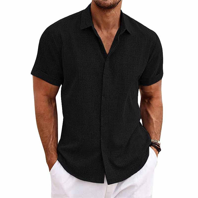 Lässiges Herren Kurzarmhemd im Leinenlook – Sommerhemd für Strand, Freizeit & Urlaub